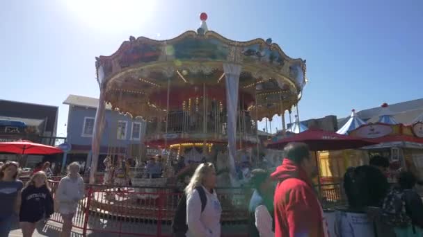 Draaiende Carrousel Van San Francisco — Stockvideo