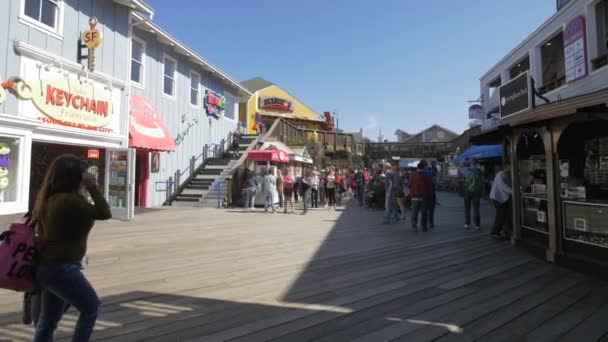 Menschenmenge Auf Pier Vereinigte Staaten Von Amerika — Stockvideo