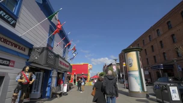 Turistas Hyde Street Harbor — Vídeo de Stock