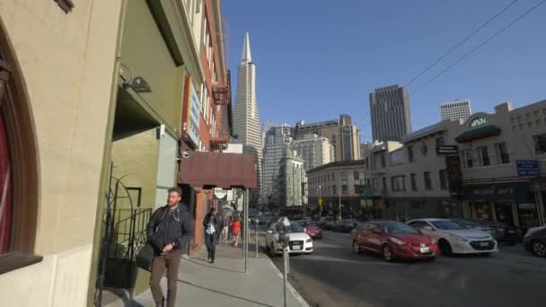 Calle Llena Gente San Francisco — Vídeos de Stock