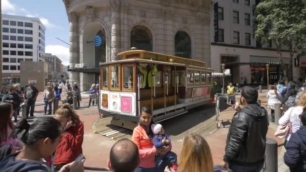 Seilbahn Kommt Drehscheibe — Stockvideo