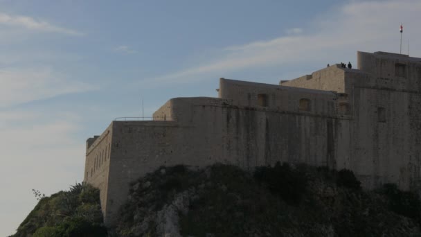 Widok Fort Lovrijenac Dubrownik — Wideo stockowe