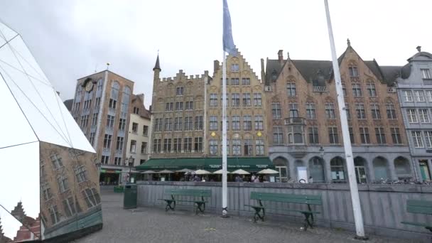 Bâtiments Anciens Sur Place Marché Bruges — Video