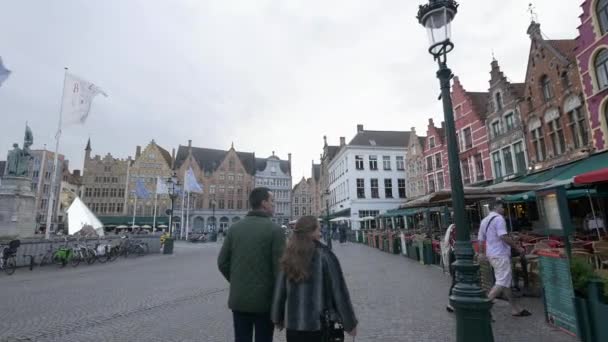 Der Marktplatz Brügge — Stockvideo