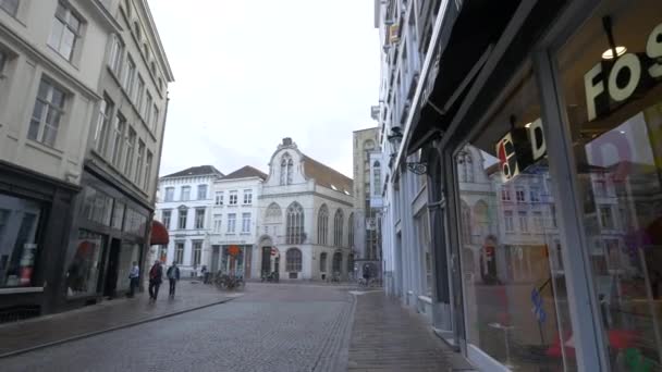 Rua Bruges Conceito Viagem — Vídeo de Stock