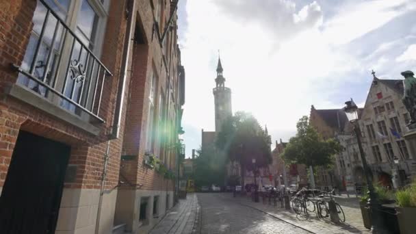 Bruges Düşük Eğim Seyahat Konsepti — Stok video