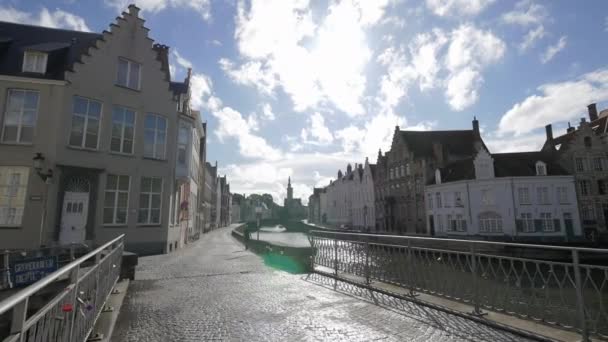 Dijver Canal Bruges Conceito Viagem — Vídeo de Stock