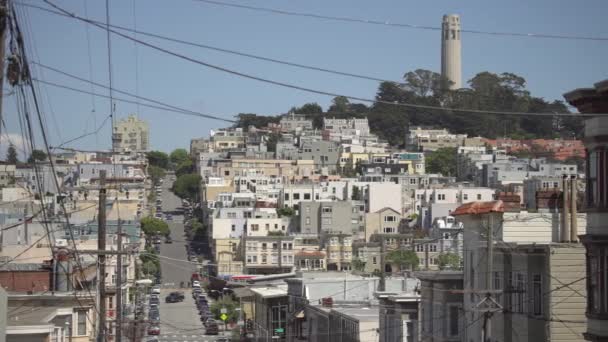 旧金山市楼宇及天台的泛右面 — 图库视频影像