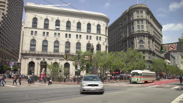 Tranvía Rodando Una Calle San Francisco — Vídeos de Stock