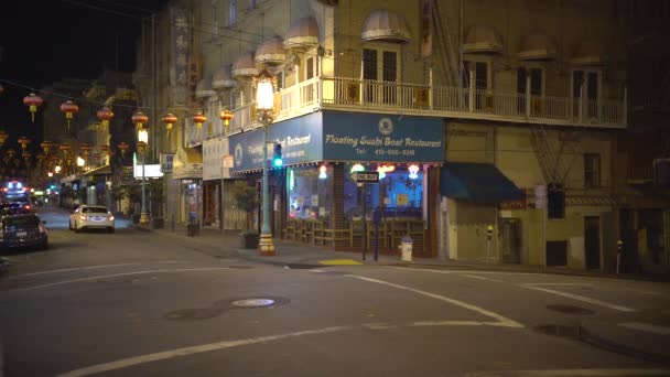 Encrucijada Chinatown Por Noche — Vídeos de Stock