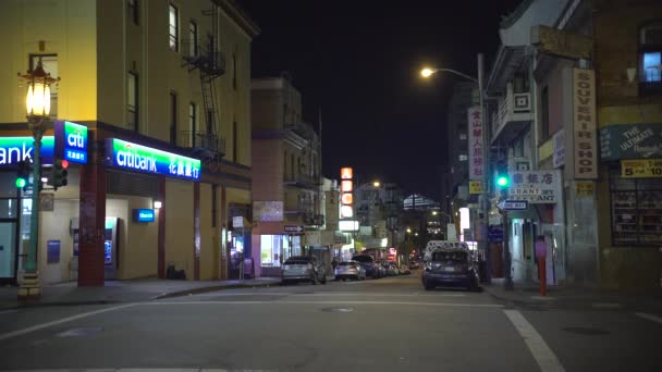 Rue Dans Quartier Chinatown Nuit — Video