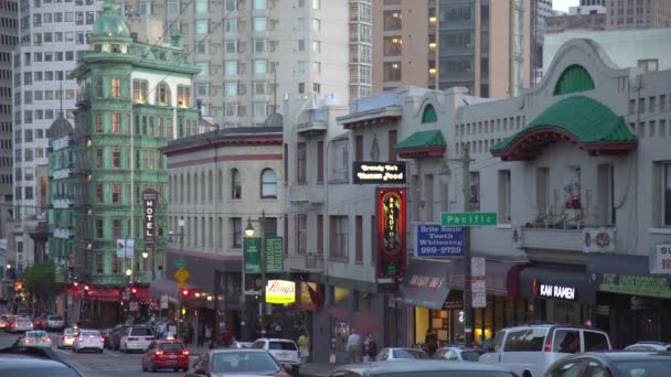 Street Evening San Francisco — Stock Video