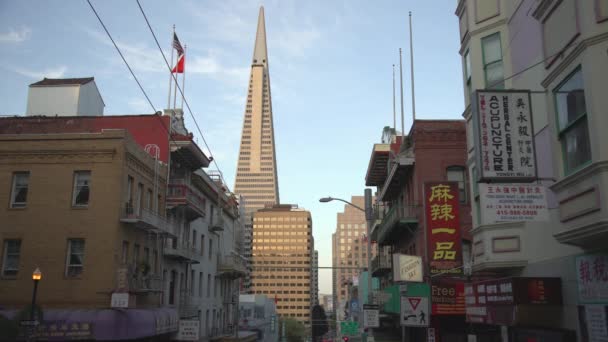 Das Tranam Gebäude Und Die Chinatown — Stockvideo