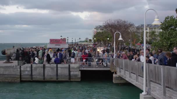 Überfüllte Promenade Key West — Stockvideo