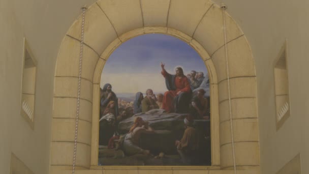 Painting Jesus Delivering Sermon — Stock Video