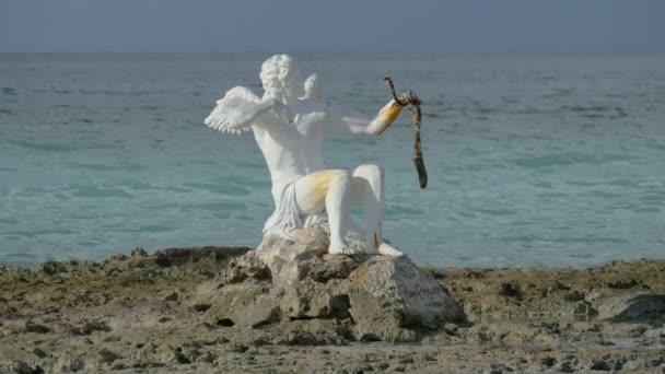 Skulptur Stranden – Stock-video