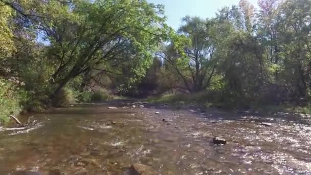 River Flowing Hill — Video Stock