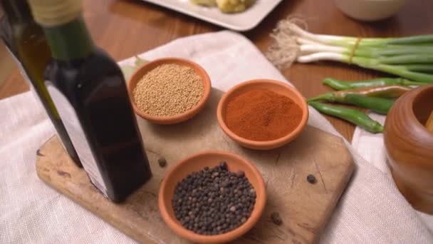 Bowls Spices Plate — Stock Video