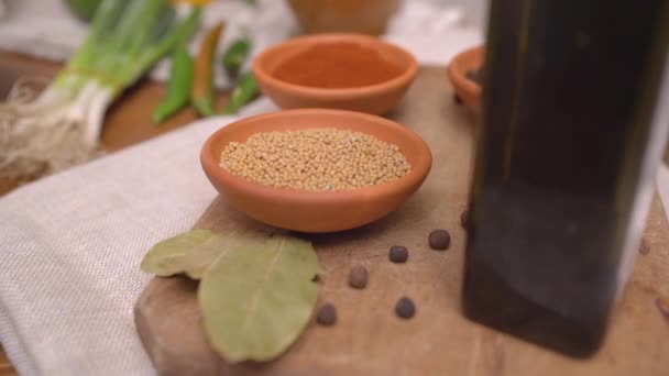 Bowls Spices Close — Stock Video