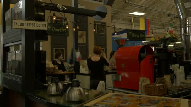 Cafetería Mercado Interior — Vídeos de Stock