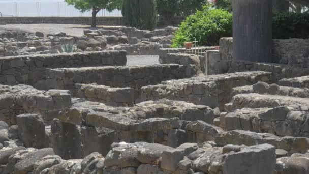 Vista Ruinas Cafarnaúm — Vídeo de stock