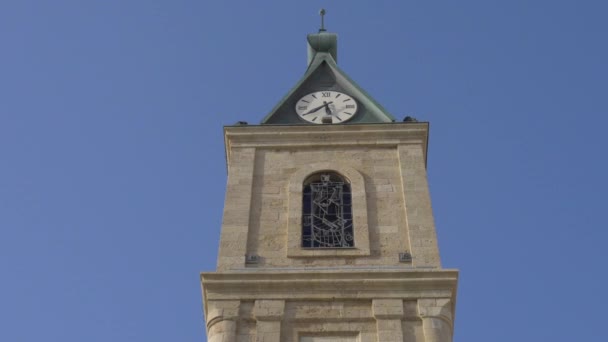 Nízký Úhel Pohledu Jaffa Clock Tower — Stock video