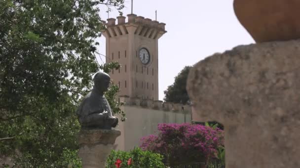 Estatua Del Papa Pablo Torre Del Reloj — Vídeo de stock