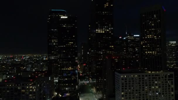 Luchtfoto Van Wolkenkrabbers Torens Los Angeles — Stockvideo