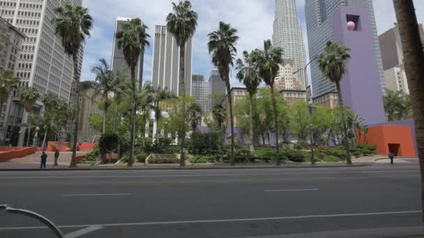 Palmen Und Wolkenkratzer Los Angeles — Stockvideo