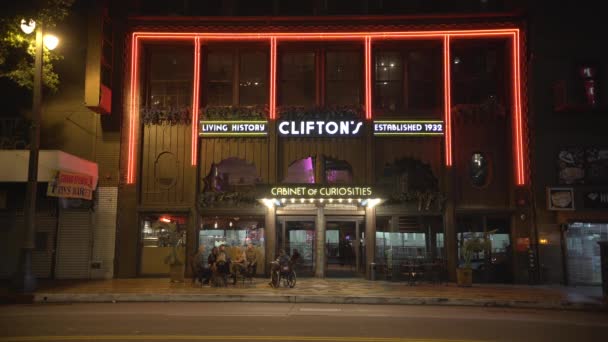 Clifton Cafeteria Éjjel — Stock videók