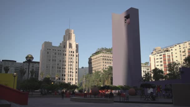 Menara Lonceng Ungu Los Angeles — Stok Video