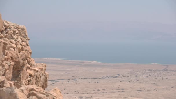 Vista Mar Morto Masada — Vídeo de Stock