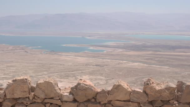 Vista Mar Morto Masada — Vídeo de Stock