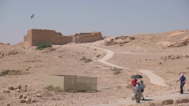 Caminhando Pelas Ruínas Masada — Vídeo de Stock