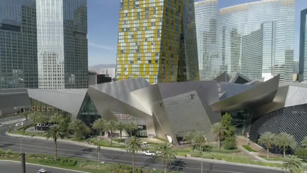 Aerial View Shops Crystals Las Vegas Amerikai Egyesült Államok — Stock videók