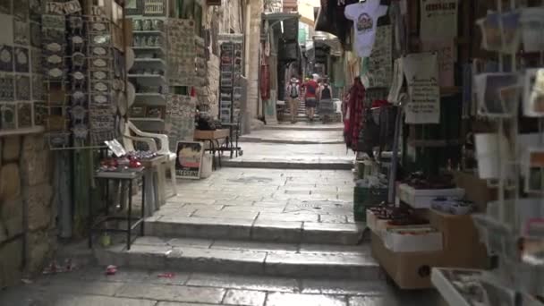 Straatstalletjes Een Gang Een Markt — Stockvideo