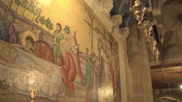 Muralmålning Väggen Kyrka — Stockvideo