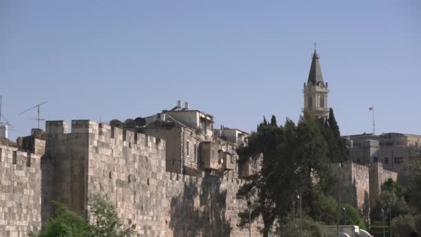 Murallas Edificios Jerusalén — Vídeo de stock