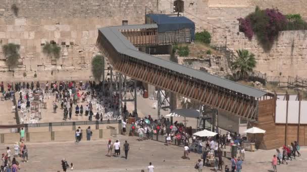 Turistas Visitando Muro Los Lamentos — Vídeos de Stock