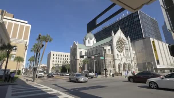 Heilige Hart Kerk Katholiek Een Straat — Stockvideo