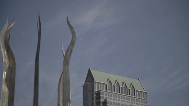 Torre Escultura Del Museo Arte — Vídeo de stock