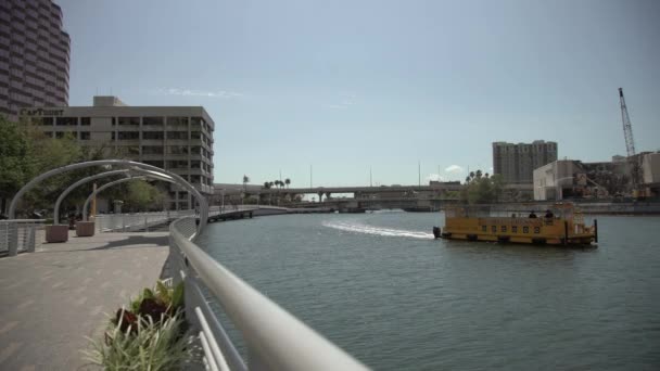 Tourist Boat Floating Hillsborough River — Video Stock