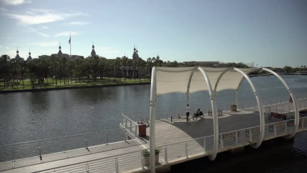 Tampa Riverwalk Eua — Vídeo de Stock