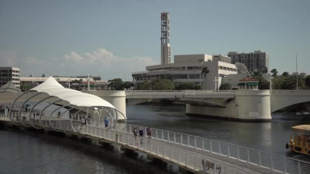 Tampa Riverwalk Eua — Vídeo de Stock