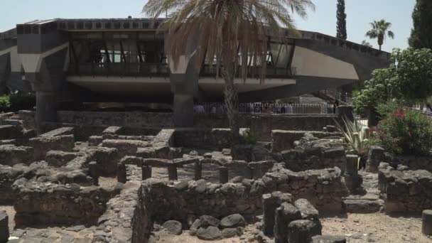 Ruinas Capilla Cafarnaúm — Vídeo de stock