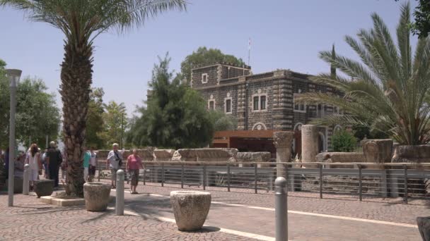 Uitzicht Toeristen Kafarnaüm — Stockvideo