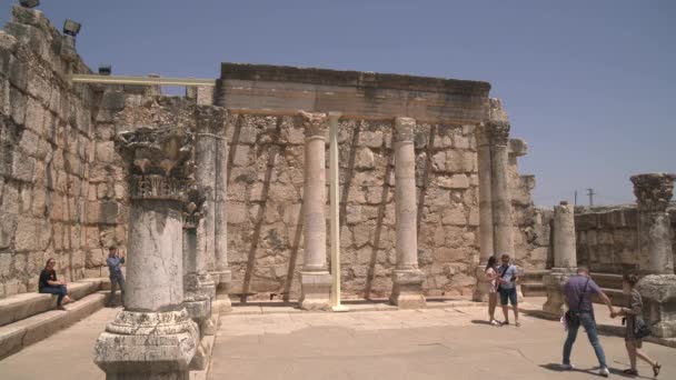 Vieja Sinagoga Cafarnaúm — Vídeo de stock