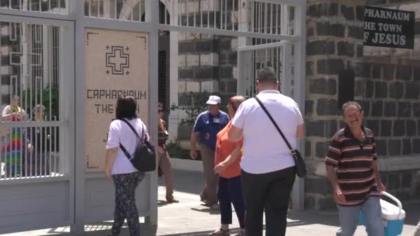 Tourists Walking Capernaum — Stock Video