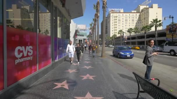 Hollywood Walk Fame — Stock Video