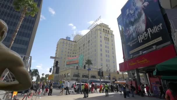 Туристи Вулиці Голлівуді — стокове відео